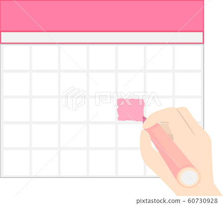 Hand Calendar Mark One Color Illustration Hand Calendar Mark One Color Illustration 60730928