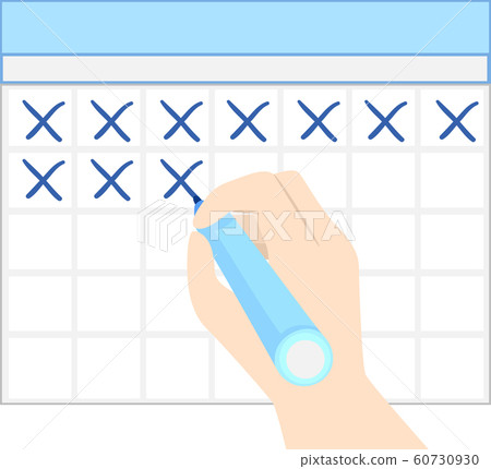 Hand Calendar Mark X Illustration Hand Calendar Mark X Illustration 60730930