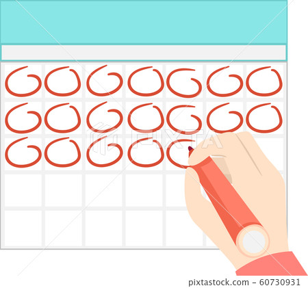 Hand Calendar Mark Circles Illustration 60730931