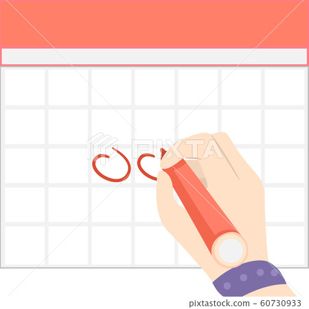 Hand Calendar Mark Encircle Illustration Hand Calendar Mark Encircle Illustration 60730933