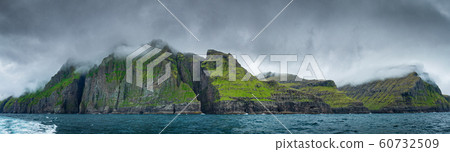 Vestmanna cliffs super wide panorama in the Faroe Islands Vestmanna cliffs super wide panorama in the Faroe Islands 60732509