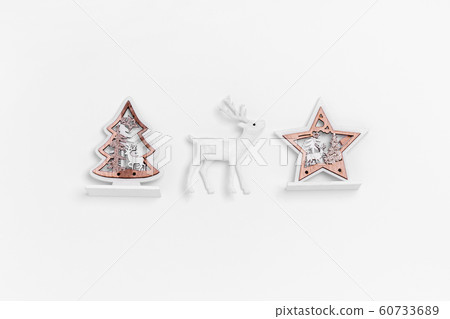 New Year and Christmas background. Top view, flat lay, copy space 60733689