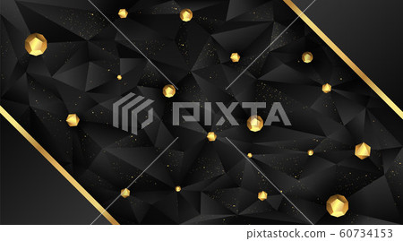 Low poly elegant triangles background with golden Low poly elegant triangles background with golden 60734153