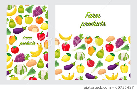 flyers with fruits and vegetables 60735457