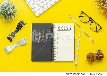 2020 New Year Resolution Goals List Concept. 2020 New Year Resolution Goals List Concept. 60735525