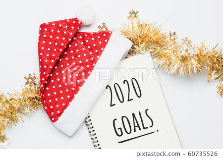 2020 New Year, Goals. Santa Hat with white 2020 New Year, Goals. Santa Hat with white 60735526