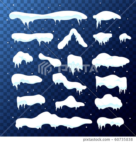 Snow, ice cap with shadow set.  60735838