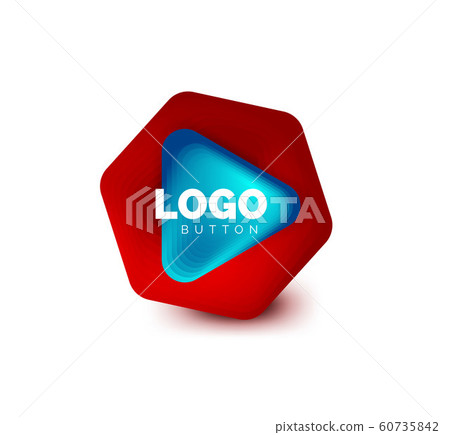 Play, arrow or download button icon, minimal design business logo template. 3d geometric bold in relief style with color blend steps effect. Vector Illustration For Wallpaper, Banner, Background, Card Play, arrow or download button icon, minimal design business logo template. 3d geometric bold in relief style with color blend steps effect. Vector Illustration For Wallpaper, Banner, Background, Card 60735842