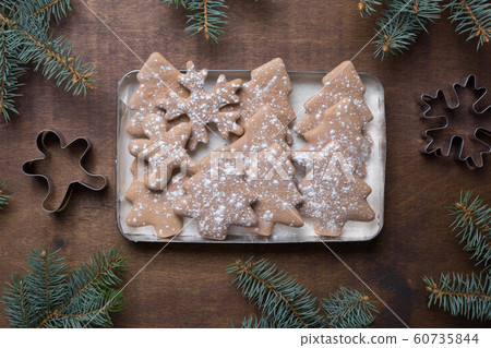 Christmas gingerbread cookies different shapes Christmas gingerbread cookies different shapes 60735844