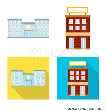 Isolated object of municipal and center sign. Set of municipal and estate stock vector illustration. 60736066