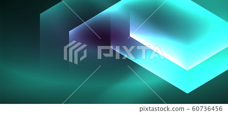Shiny hexagon neon template. Futuristic digital technology concept. Vector abstract graphic design. Shiny hexagon neon template. Futuristic digital technology concept. Vector abstract graphic design. 60736456