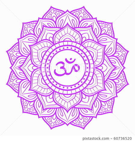 Sahasrara, crown chakra symbol. Colorful mandala. 60736520