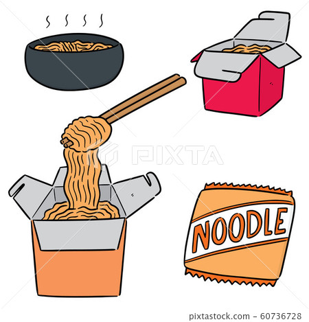 vector set of noodle 60736728