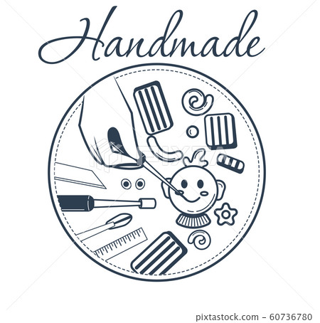 Handmade concept polymer clay icon Handmade concept polymer clay icon 60736780