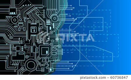 Abstract illustration of CPU, central processing unit, microcircuit, computer processor, etc. Background is dark blue Mobile Abstract illustration of CPU, central processing unit, microcircuit, computer processor, etc. Background is dark blue Mobile 60736847