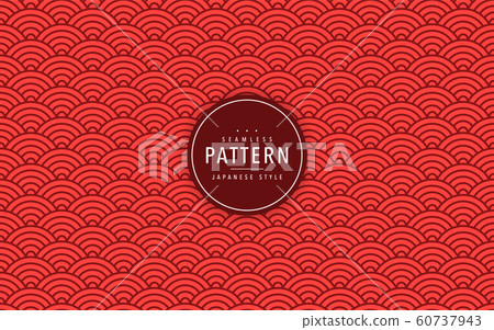 Japanese seamless wave pattern. Traditional Chinese texture. Oriental New Year background. Vector 60737943