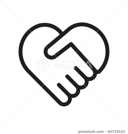 Handshake symbol forming a heart Handshake symbol forming a heart 60739103
