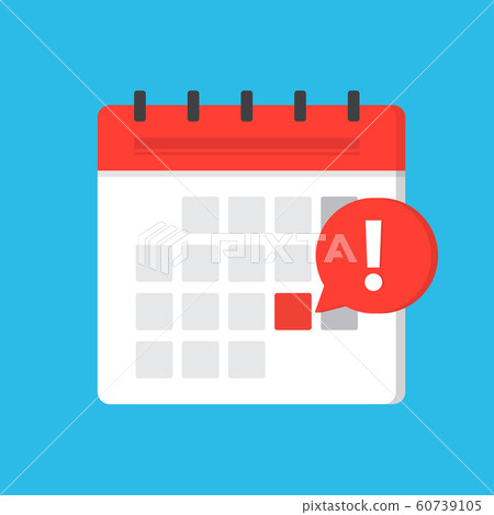 Calendar deadline or event reminder notification Calendar deadline or event reminder notification 60739105