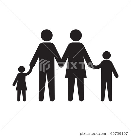 Family Icon Vector on the white background Family Icon Vector on the white background 60739107