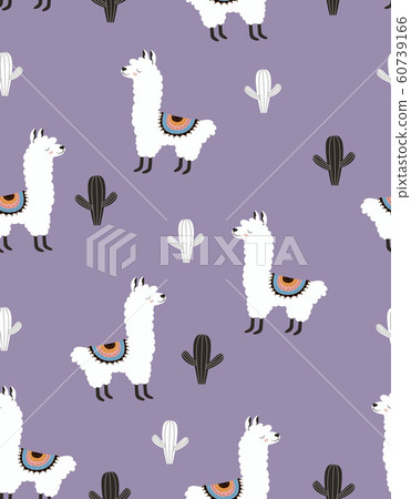pattern with cute llama 60739166