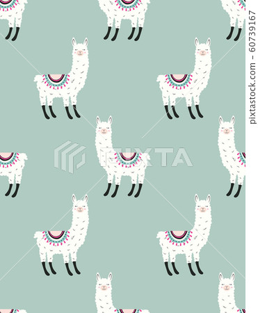 pattern with cute llama 60739167