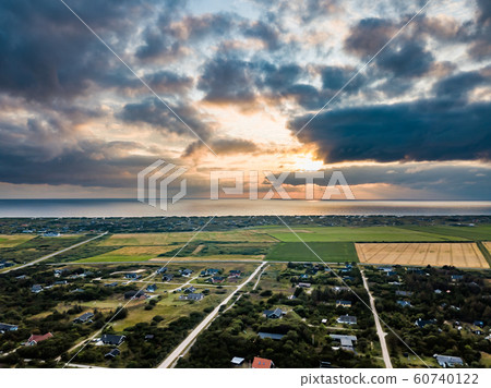Sunset above Ringkobing coast, Jutland - Denmark - Europe 60740122