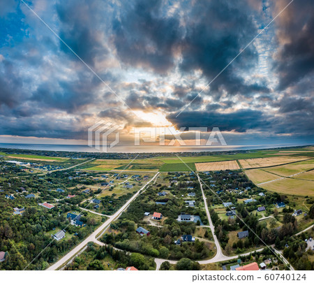 Sunset above Ringkobing coast, Jutland - Denmark - Europe 60740124
