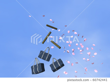 Cherry blossom blizzard and sky graduation image 60742441