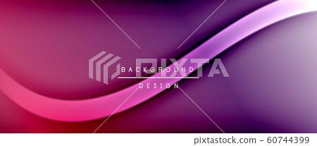 Dynamic trendy fluid color gradient abstract background with flowing wave lines. Vector Illustration 60744399