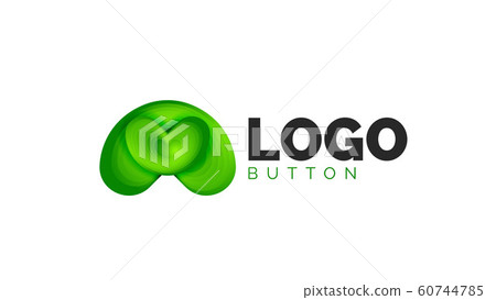 Abstract round shape logo template. Minimal geometrical design, 3d geometric bold symbol in relief style with color blend steps effect. Vector Illustration Abstract round shape logo template. Minimal geometrical design, 3d geometric bold symbol in relief style with color blend steps effect. Vector Illustration 60744785
