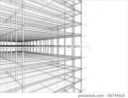 Drawing of a house under construction. Vector Drawing of a house under construction. Vector 60744920