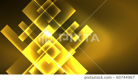 Shiny neon design square shape abstract background. Retro vector abstract design banner template 60744967