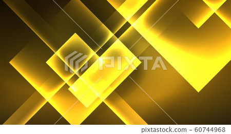 Shiny neon design square shape abstract background. Retro vector abstract design banner template 60744968