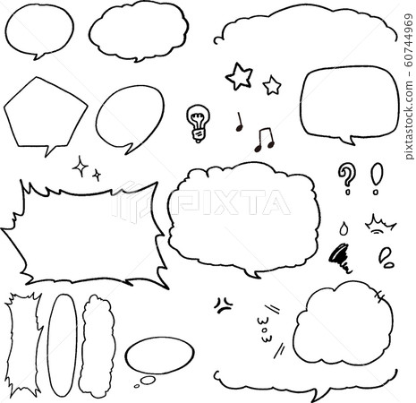 手繪泡泡和符號集 60744969