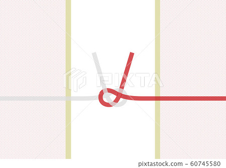 Background: Mizuhiki Awaji Knot Red and White Hemp Leaves Celebration Celebration Okamoto New Year's gift Envelope Japanese Material 60745580