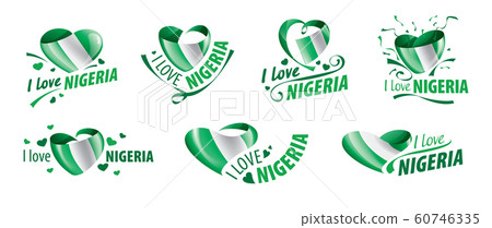 The national flag of the Nigeria and the inscription I love Nigeria Vector illustration The national flag of the Nigeria and the inscription I love Nigeria Vector illustration 60746335
