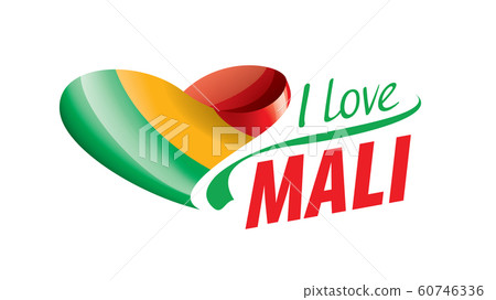The national flag of the Mali and the inscription I love Mali. Vector illustration The national flag of the Mali and the inscription I love Mali. Vector illustration 60746336