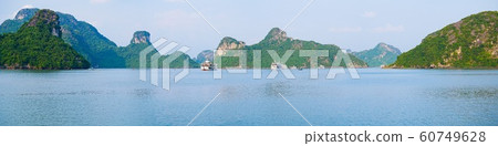 Panoramic view of Ha Long Bay unique limestone Panoramic view of Ha Long Bay unique limestone 60749628