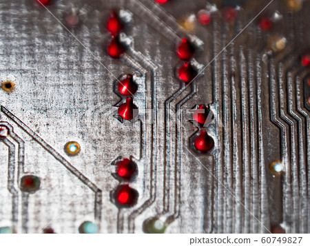 Closeup of computer micro circuit board 60749827