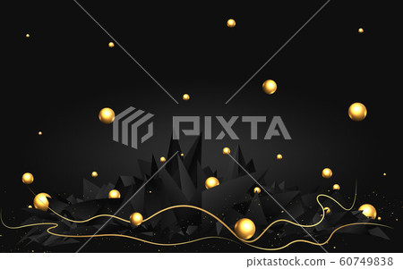 Low poly elegant triangles  background with golden 60749838