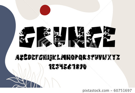 Hand Drawing grunge Alphabet. Typography Collection. Vector Illustration 60751697