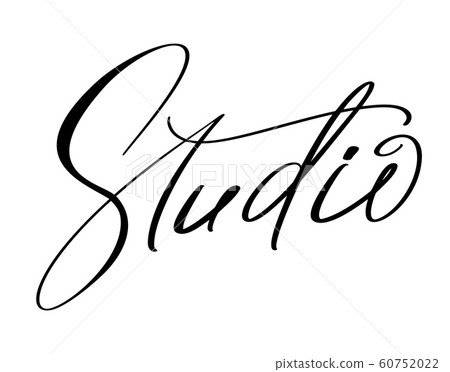 Studio calligraphy hand drawn vector logo text and label for any use, on a white background. Just place your own brand name Studio calligraphy hand drawn vector logo text and label for any use, on a white background. Just place your own brand name 60752022
