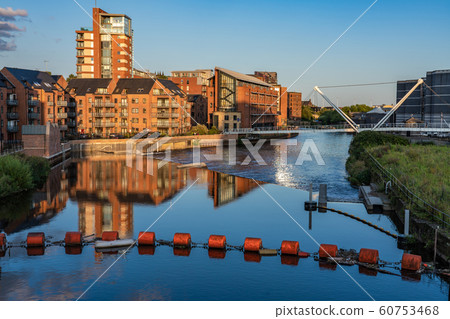 River view of city buildings in Leeds 60753468