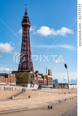 View of Blackpool Tower and beach 60753553