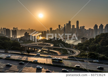 View of Chongqing during sunset 60753624