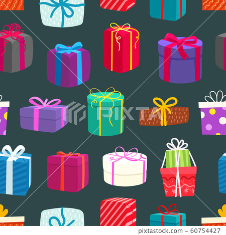 Different color gift boxes seamless background - Stock Illustration ...