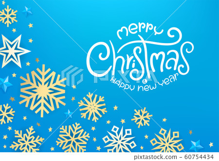 Winter holidays blue greeting card with snowflakes - Stock Illustration ...