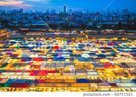 Train Night Market Ratchada at bangkok, thailand 60755581