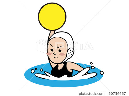 Illustration of a female athlete playing water polo Illustration of a female athlete playing water polo 60756667