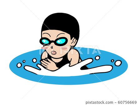 Illustration of a female athlete taking a breaststroke 60756669